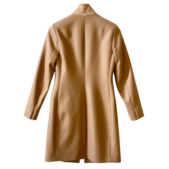 AllSaints Leni Italian Wool Cashmere Suede Camel Coat UK 8 US 4 EU 36 Tailored - Picture 3 of 11